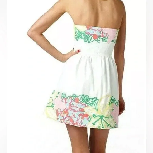 Lily Pulitzer | Strapless Lottie Resort Mariposa Placed Floral Dress Size 0 - Picture 5 of 16